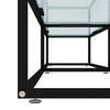 vidaXL TV Cabinet Black and White Marble Tempered Glass, Powder-Coated Steel