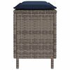 vidaXL Patio Bench with Cushion Gray 43.3"x11.8"x15.9" Poly Rattan