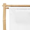 vidaXL Deck Chair Cream White Bamboo, Canvas (100% Polyester) Standard