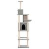 vidaXL Cat Tree Light grey Engineered wood, plush, sisal Large Cat Tree