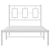 vidaXL Bed Frame White Steel Single Bed Frame Rectangular Modern