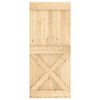 vidaXL Sliding Door with Hardware Set 35.4x82.7" Solid Wood Pine