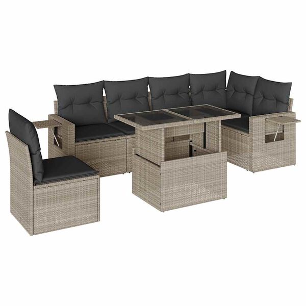 vidaXL Garden Sofa Set Light Grey, Anthracite