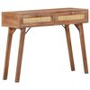 vidaXL Console Table Wheat finish Solid mango wood with natural cane
