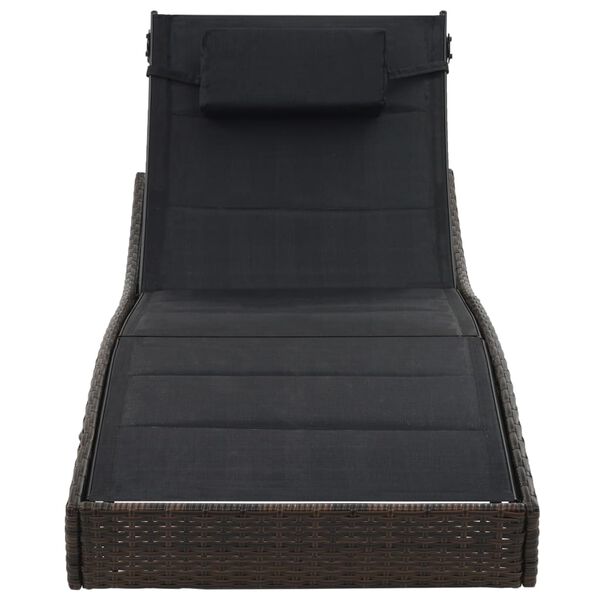 vidaXL Sunlounger Brown and Black