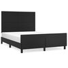 vidaXL Bed Frame without Mattress Black 53.9"x74.8" Full Faux Leather