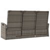 vidaXL Garden Bench Grey PE rattan, powder-coated steel
