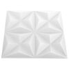 vidaXL 3D Wall Panels 48 pcs 19.7"x19.7" Origami White 129.2 ft&sup2;