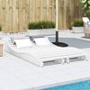vidaXL Sun Lounger Set of 2 White Solid pine wood