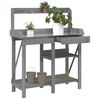 vidaXL Potting Bench Grey Solid Fir Wood, Zinc Medium Garden Furniture