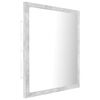 vidaXL Mirror Concrete Grey Engineered Wood, Acrylic 15.7 x 3.3 x 14.6 in