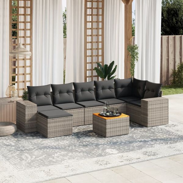 vidaXL Garden Sofa Set Grey