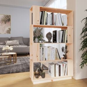 vidaXL Book Cabinet Natural wood Solid pine wood 31.5 x 9.8 x 52.0 in