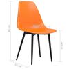 vidaXL Dining Chair Set of 4 Orange Polypropylene and powder-coated metal