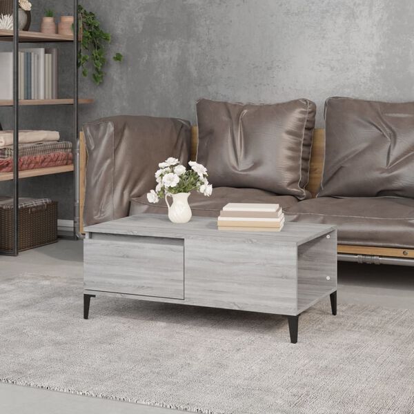 vidaXL Coffee Table Grey sonoma Engineered wood, metal Small