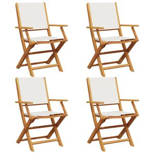 vidaXL Garden Chair Set of 4 Cream white Solid acacia wood Medium