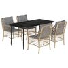 vidaXL 5 Piece Patio Dining Set with Cushions Mix Beige Poly Rattan