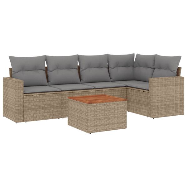 vidaXL Garden Sofa Set Beige, Light Grey