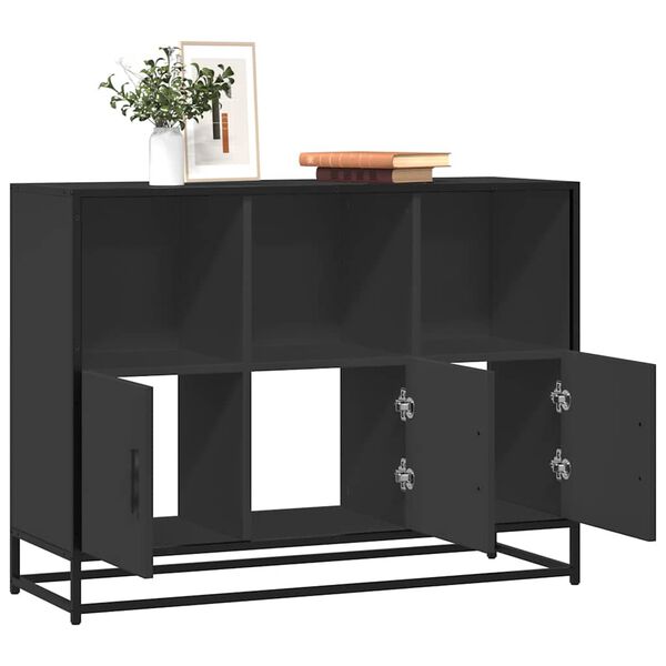 vidaXL Sideboard Black Engineered wood, Metal 39.4x13.8x29.9 in
