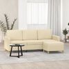 vidaXL 3-Seater Sofa With Footstool Cream