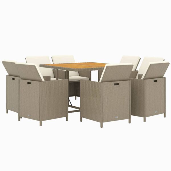 vidaXL Garden Dining Set Beige