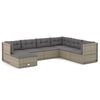 vidaXL Garden Lounge Set Gray PE rattan 7 piece Modular