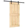 vidaXL Sliding Door with Hardware Set 37.4x82.7" Solid Wood Pine