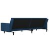 vidaXL Sofa Bed Blue Velvet, Foam, Wood, Plastic Standard