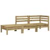 vidaXL Patio Sofa with Cushions and Footstool Impregnated Wood Pine