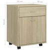 vidaXL Storage Cabinet Sonoma oak Engineered wood Medium Rollable