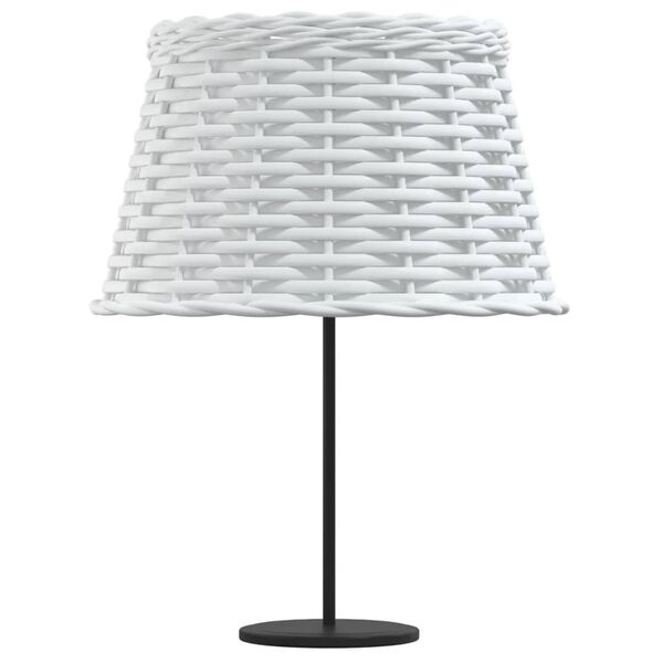 vidaXL Lamp Shade White Wicker, Iron Medium Decorative Inlays