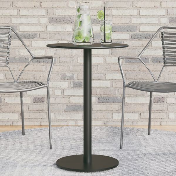 vidaXL Garden Table Black Powder-coated steel Compact Durable