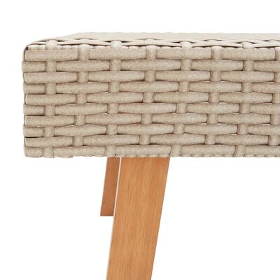 Close-up of wicker weave and wooden leg attachment