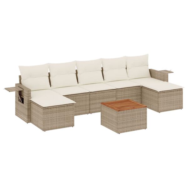 vidaXL Garden Sofa Set Beige, Cream White