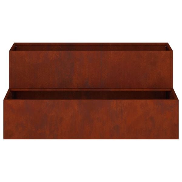 vidaXL Garden Planter Rusty 39.37 x 23.62 x 17.72 in Weathering Steel