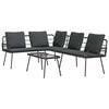vidaXL Garden Sofa Set 2 pcs Black poly rattan
