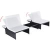 vidaXL Reclining Garden Chair Set of 3 Black and cream white
