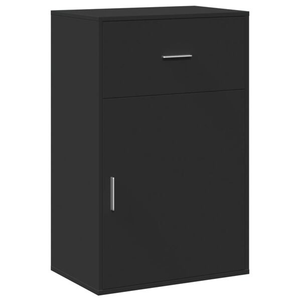 vidaXL Storage Cabinet Black Engineered wood 22.2 x 15.4 x 35.4 in