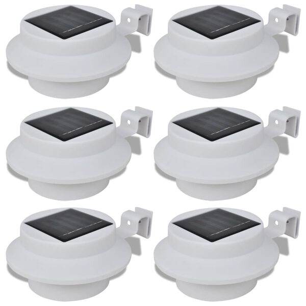 vidaXL Solar Lamp Set of 6 White Durable plastic Small Solar
