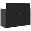 vidaXL Garden Bench Black Poly Rattan Medium Garden Bench Rectangular