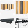 vidaXL Retractable Awning with Multicolour 157.48" x 118.11" fabric