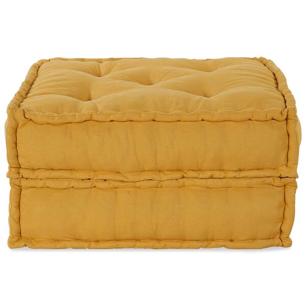 vidaXL Pouffe Yellow Fabric (100% cotton) 27.6 in