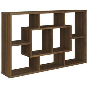 vidaXL Wall Shelf Brown Oak Engineered wood 33.5 x 6.3 x 20.7 in