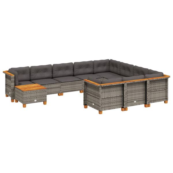 vidaXL Garden Sofa Set Gray