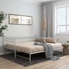 vidaXL Pull-out Sofa Bed Frame without Mattress White Metal 90 x 78.7 "