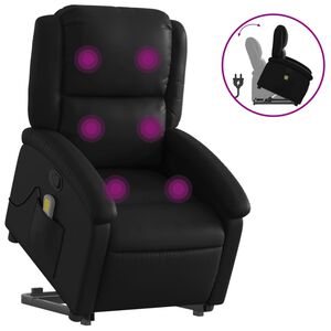 vidaXL Stand Up Massage Recliner Chair Black