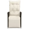 vidaXL Reclining Garden Chair Brown Poly Rattan One size
