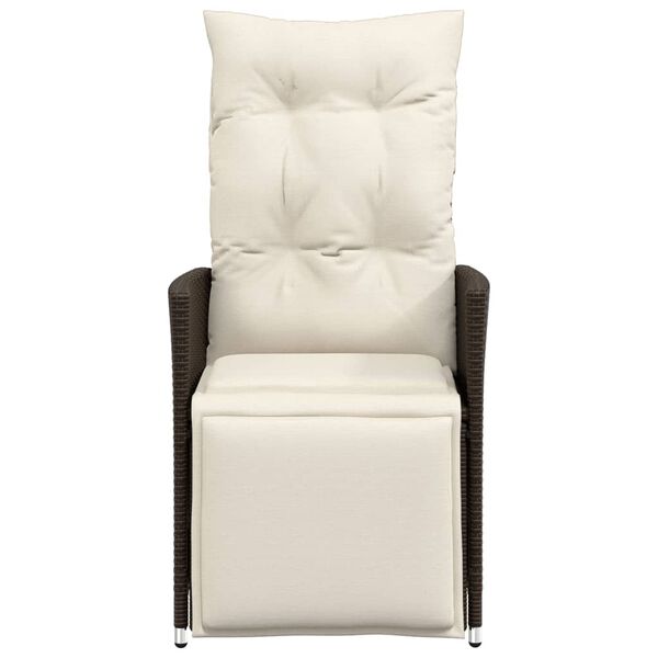 vidaXL Reclining Garden Chair Brown Poly Rattan One size