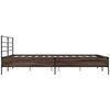 vidaXL Bed Frame Brown Oak Engineered Wood, Metal 63x79 in Bed Frame