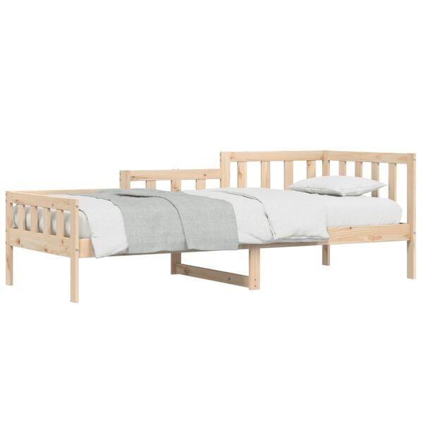vidaXL Day Bed Natural wood Solid Pine Wood Single Day Bed Rectangular